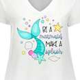 thumbnail image 4 of Inktastic Be a Mermaid Make a Splash Blue Mermaid Tail Women's Plus Size V-Neck T-Shirt, 4 of 5