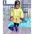 thumbnail image 4 of Oudiya Girls and Kids Waterproof Rain Jacket Toddler Lightweight Cotton Lined Raincoats with Hood Floral Rain Gear, 4 of 8