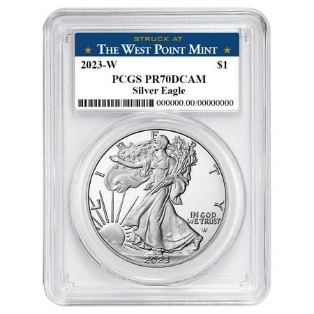 2023-W $1 1-oz Proof American Silver Eagle PCGS PR70DCAM West Point Label