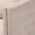 thumbnail image 3 of Baxton Studio Micah Beige Fabric Upholstered Tufted Swivel Chair, 3 of 8