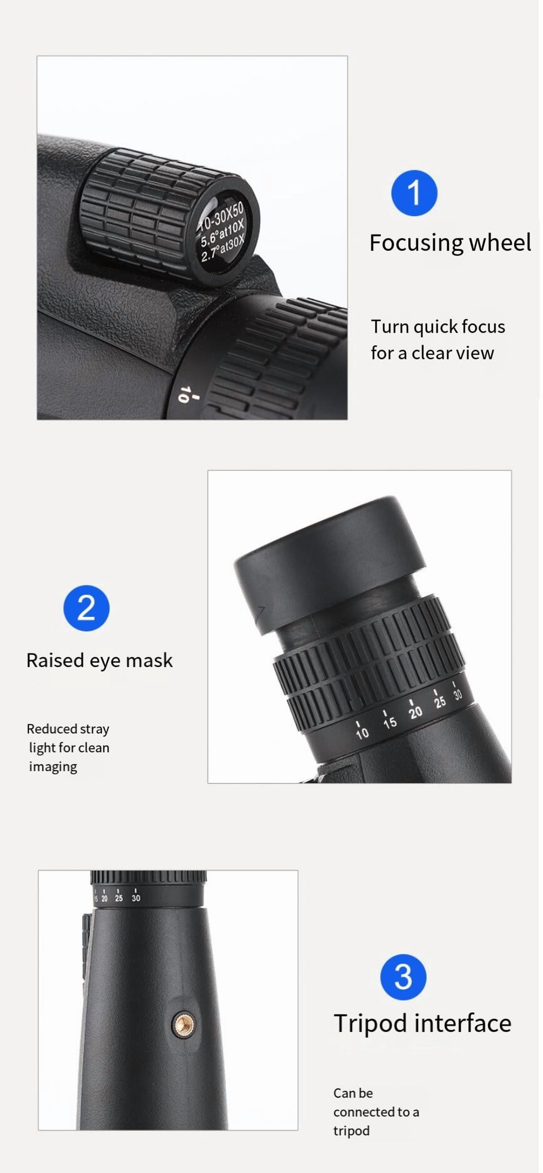 10-30x50 Monoculars Telescope Zoom Bak4 Prism HD Optics Powerful Binoculars Night Vision Waterproof For Camping Hunting