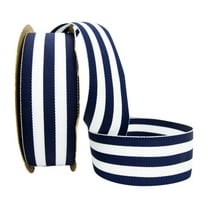 Ribbon Bazaar Grosgrain Mono Stripes 7/8 inch Navy 20 yards 100% Polyester Ribbon