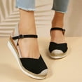 thumbnail image 5 of Dakaela Womens Espadrilles Wedge Sandals Closed Toe Walking Shoes Ankle Strap Platform Dress Heels, 5 of 8