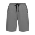 thumbnail image 3 of JSheng Men's and Big Men's Summer Solid Color Shorts Casual Sports Elastic Waist Quick Dry Pocket Shorts 11 inseam, up to Size 5XL Z-Gray XXXXL, 3 of 5