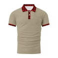 thumbnail image 3 of Felirenzacia Men’s Performance Golf Polo Shirt, Short Sleeve Stretch Fit Moisture Control Top, Khaki,L, 3 of 5