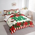 thumbnail image 4 of Homewish Lovely Cartoon Bow 7 Pieces Bedding Comforter Set,Cute Christmas Snowman Full Bedding Set,First Letter M Fitted Sheet Flat Sheet For Girls,Super Cozy Room Decor Reversible, 4 of 9