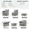 thumbnail image 2 of XIZZI 10PCS Patio PE Rattan Outdoor Furniture Set w/ Rectangle Fire Pit,Gray Cushion, 2 of 13