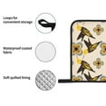 thumbnail image 4 of Daiia Yellow Flowers Hummingbird Pattern Oven Mitts and Pot Holders 4 pcs Set,High Heat Resistant 500 Degree Extra Thicken Long Kitchen Cotton Oven Glove, 4 of 6