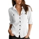 thumbnail image 1 of Camisa de Manga Corta con Botón de Suéter de Cuello en V de Lino Casual para las Mujeres Camisas Y Tops de Verano, 1 of 9