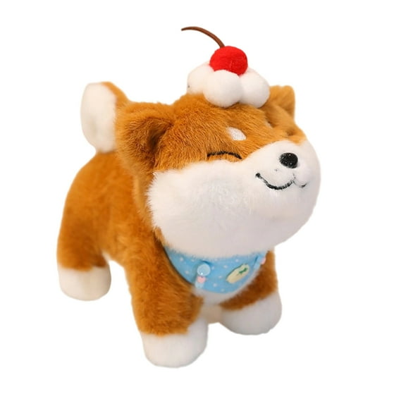 YATAV 8" Shiba Inu Plush Pillow with Triangular Scarf,Shiba Inu Anime Body Pillow,Kawaii Stuff Animal Plush Toy,Small Plushie Stuffed Dog Throw Pillow Birthday Christmas Gifts(Blue)