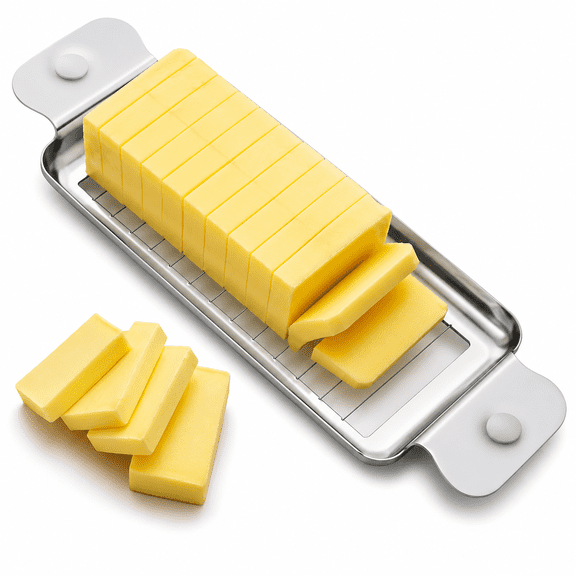 Butter & Cheese Slicer,Stainless Steel Multipurpose Cheese Slicer Food Cutter,Cheese Slicer with Ergonomic handle for block cheese,Butter Slicer Cut Into 1/4 Inch on Average,Dishwasher Safe
