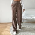 thumbnail image 2 of High Waist Cord Wide Leg Pants Straight Trousers Women Pants Big Size Corduroy Pants Female Stylish Trousers, 2 of 6
