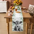 thumbnail image 2 of Grey Cow Table Runner 70 Inches, Weeping Green Leaves Elegant Farmhouse Bed Runner Dresser Scarves Tabletop for Indoor Outdoor Parties/Ceremony/Banquet, 13" x 70", 2 of 8