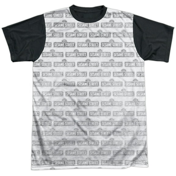 Sesame Street Bw Pattern Unisex Adult Halloween Costume Sublimated T Shirt