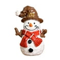 thumbnail image 1 of Figura de muñeco de nieve navideño, escultura navideña pintada a mano, figura de recuerdo de fiesta, estatua de mesa para fiesta de chimenea infantil, 1 of 9