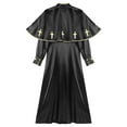 thumbnail image 6 of YiZYiF Clergy Robe for Women Long Sleeve Loose Clergy Maxi Dress Minister Pulpit Liturgical Vestment Black S, 6 of 7