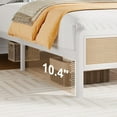 thumbnail image 4 of 4 EVER WINNER Queen Size Bed Frame, Rattan Bed Frame with Natural Rattan Headboard and Footboard, No Box Spring Needed, White, 4 of 7