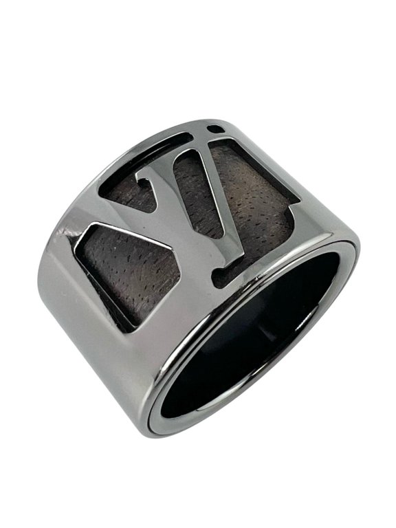 Pre-Owned LOUIS VUITTON LV Louis Vuitton Bague Cape Town M66196 Ring - GP Wood Silver Brown...