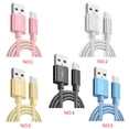 thumbnail image 3 of Methold Cable de datos universal de 2 piezas para teléfonos inteligentes Android Línea de cable de carga de teléfono Teléfono y Comunicación Rosado, 3 of 6