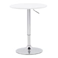 thumbnail image 3 of CorLiving Maya Round Adjustable Height Indoor Bar Table with Swivel and Metal Pedestal Base, Chrome/White, 3 of 7