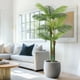 thumbnail image 5 of Yeshouse Palmera artificial de 1,8 m, triple tronco, set de 2 con maceta blanca, para interior o exterior, 5 of 6