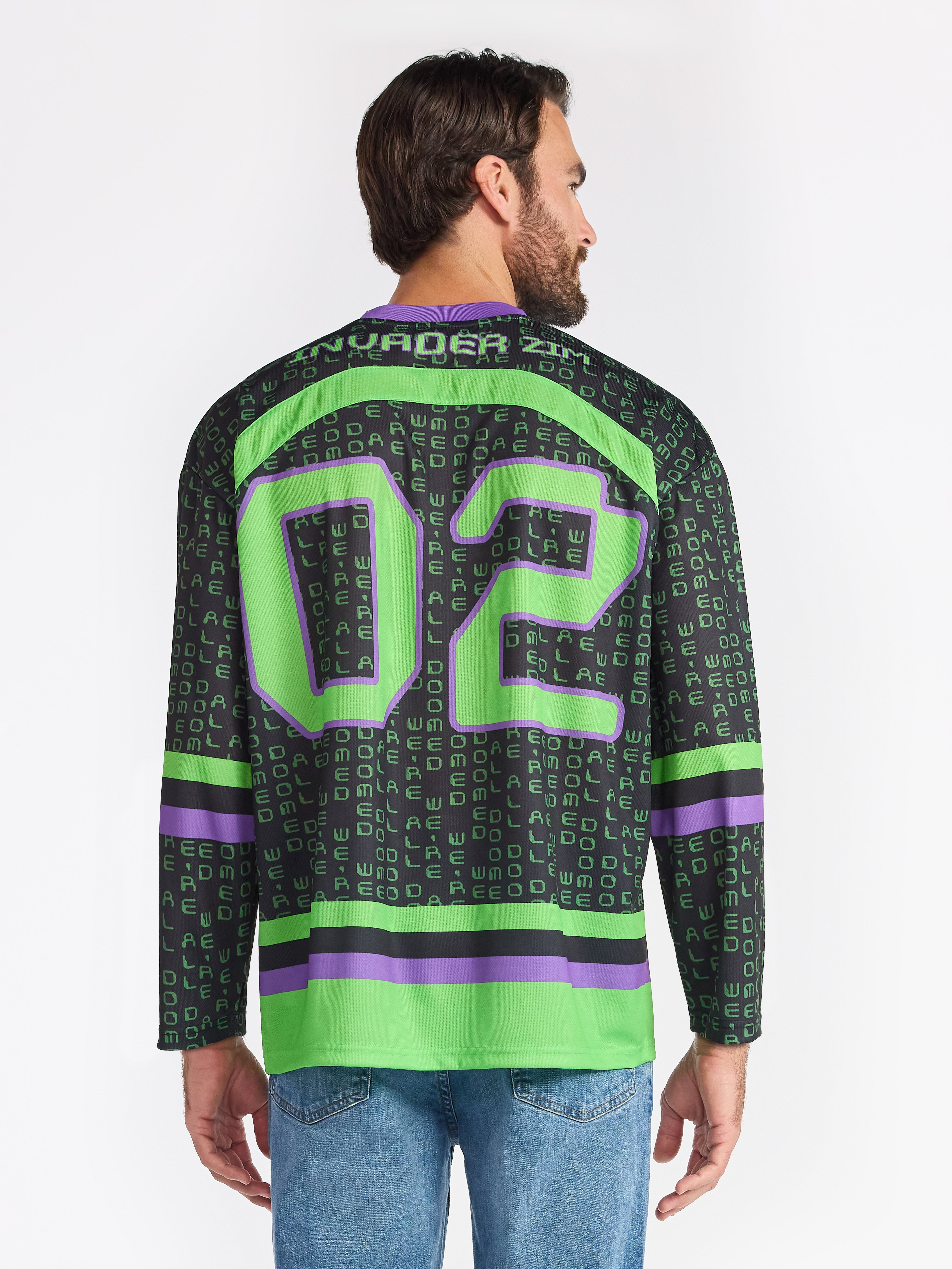 Invader Zim Men's & Big Men's Graphic Hockey Jersey with Long