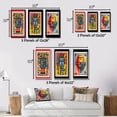 thumbnail image 4 of Designart "Retro Stamp Tribute to Keith Vintage Homage I" Transitional Framed Wall Art Set Of 3 - Yellow Abstract Transitional Frame Gallery Set For Office Decor, 4 of 6