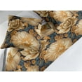 thumbnail image 2 of Floral Boho Bed Runner Set, Golden Tone Blooming Flowers and Neutral Leaves on Dark Jungle Back, Decorative Bedding Scarf & 2 Pillow Shams for Hotels Homes, Queen, Dark Yellow Sea Blue, by Ambesonne, 2 of 3