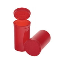 Philips Empty Prescription Pop Top Vial Made in USA Pack of 225 Dry Herb Containers with Child Resistant Translucent Red Color 19 Dram Medical Pharmacy Pill Bottles