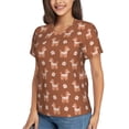thumbnail image 2 of Fuzoiu Cute Poodle Dog Print Women's Classic V-Neck T-Shirt, Short Sleeve V Neck Tees for Casual Everyday Wear,Casual Fit Tee,Summer Fashion Tops-X-Large, 2 of 5