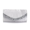 thumbnail image 6 of Silver Sparkly Evening Clutch for Women, Pleated Glitter Clutch Purse with Chain, Convertible Wedding Party Prom Crossbody Bag,Size Free Size, 6 of 6