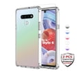 thumbnail image 1 of LG Stylo 6 Case Clear, (2 Pack) Temerped Glass Screen Protector for LG Stylo 6 / LG K71 Stylus, Njjex Crystal Clear Shock Absorption Technology Bumper Soft TPU Cover Case -Clear, 1 of 9