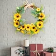 thumbnail image 4 of VINOIC Sunflower Wreath 16 Inch Yellow Artificial Flower Front Door Hanging Decor for Farmhouse Wall Window Decor, 4 of 8