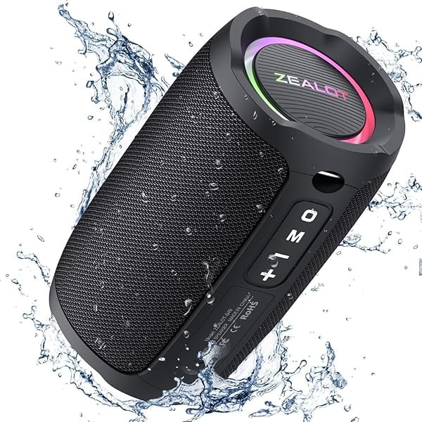 wonima11 Portable Speaker 20W, Bluetooth Speaker Waterproof, Bocinas Bluetooth, IPX6 Waterproof, Wireless Pair, Clear Stereo Audio/BT5.2/ RGB Light/USB/TF, for Home/Outdoor/Beach