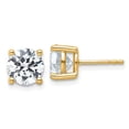 thumbnail image 1 of Diamond2Deal 14k Yellow Gold 6 ctw Round Lab Grown Diamond Post Stud Earrings for Women (Clarity- VSI, Color- DF), 1 of 3