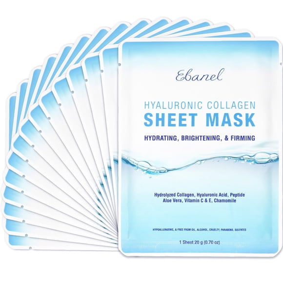 Mascarillas faciales Ebanel con péptido de colágeno hidratante x15 con vitamina C
