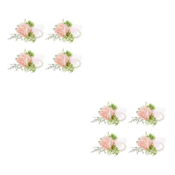 Jumpingount de flores artificiales - Elegante para boda Look Flores artificiales Novia premium Romántica Amplia aplicación Flor flor de muñeca rosa Muñeca flor 2piezas