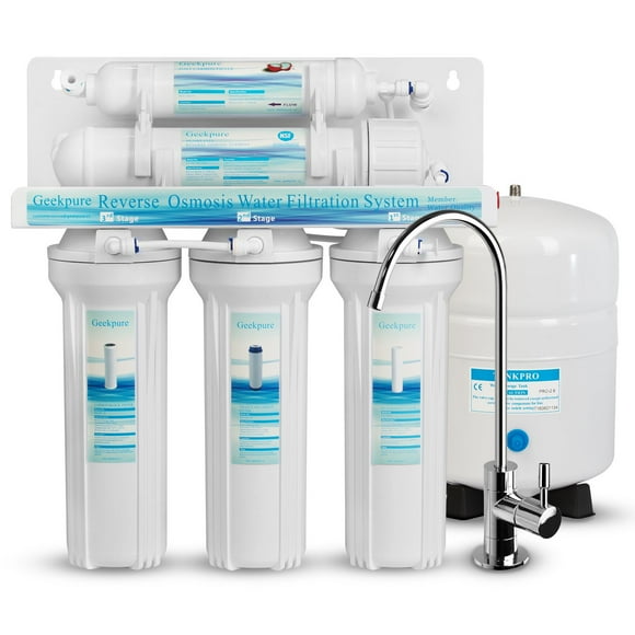 Geekpure 5-Stage Reverse Osmosis Water Filter System-75GPD Under Sink RO system