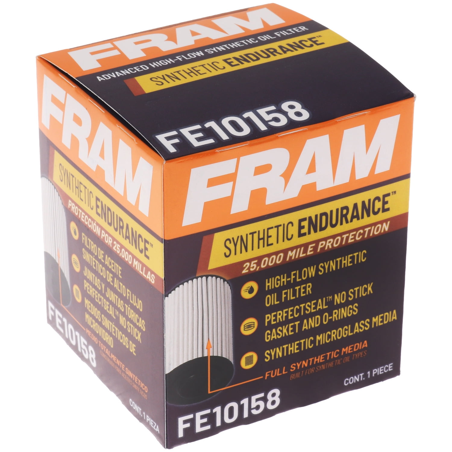 (3 pack) FRAM Synthetic Endurance Premium Oil Filter, FE10158, 25K mile Replacement Filter for Select Lexus and Toyota Vehicles