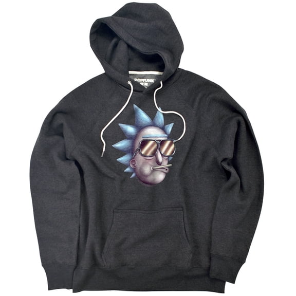 Rick And Morty Cool Rick Alternate Reality Unisex Adult Slim Fit Pull-Over Heather Hoodie, Charcoal, Small