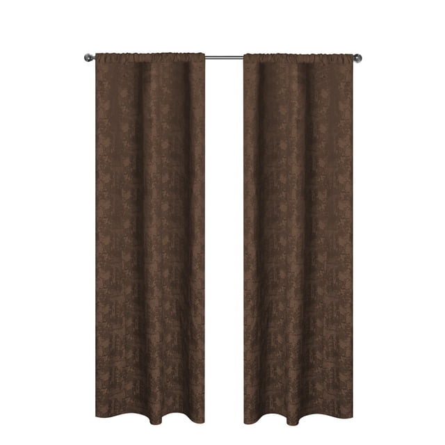 Cortinas Jacquard Elefantito Hogar Niza Chocolate Color Chocolate Dos paneles de 1.50 cm x 2.10 cm