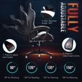 thumbnail image 4 of Preenex Chaise de Gamer Inclinable en Cuir Support Ergonomique Dossier Haut Massage Roulettes, Blanc, 4 of 11