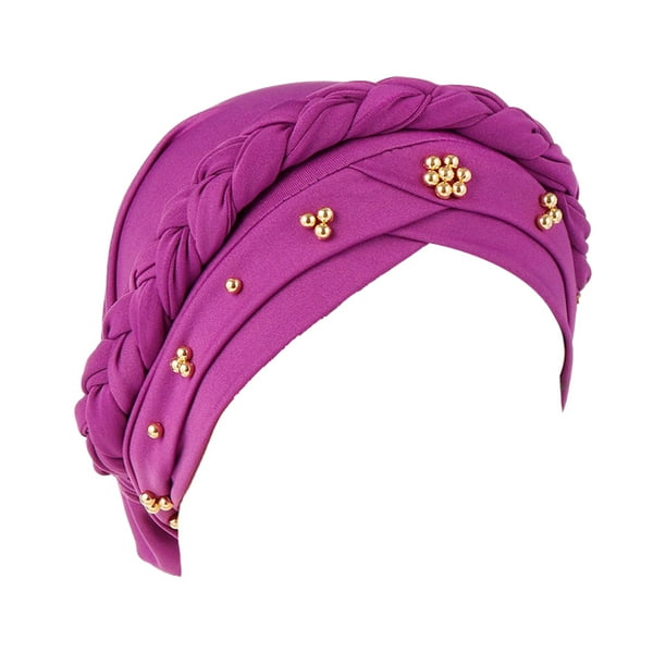 Sonducket Paquete de 4 envolturas para la cabeza Estilos bohemios Cómodos colores surtidos Sombrero de pirata Estilo musulmán Diademas atractivas para Accesorio para el cabello Violeta Sonducket AP008789-06B