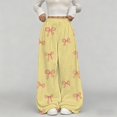 thumbnail image 6 of Womens Sweatpants Fuzzy Plush Heart Print Elastic Waist Cozy Lounge Wide Leg Sweatpants Women Blue M, 6 of 8