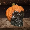 thumbnail image 3 of Estatua de calavera de calabaza, escultura de Halloween, modelo de cabeza de esqueleto, adorno de calavera para Estilo A, 3 of 8