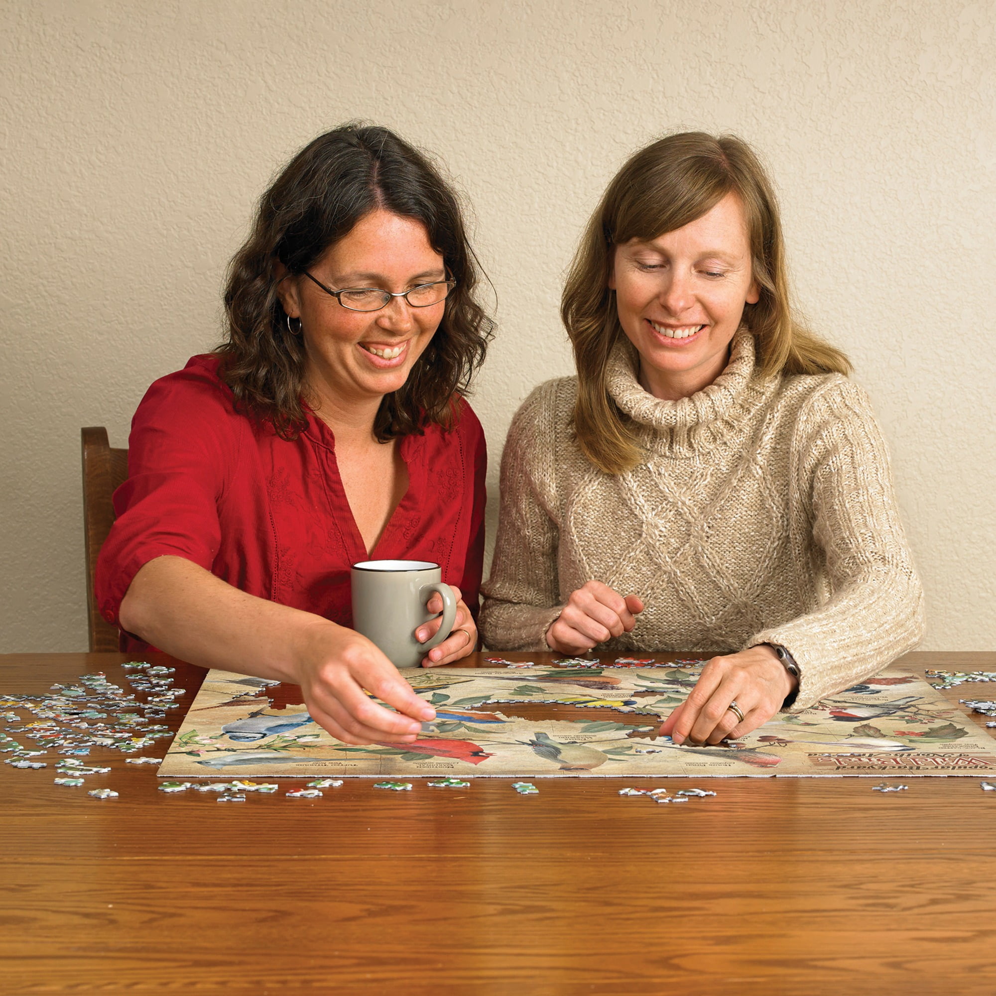 Cobble Hill 1000 Piece Puzzle: Popular Backyard Wild Birds of North America - Reference Poster Included, High Quality
