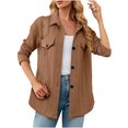 thumbnail image 1 of AherBiu Chemises pour Femmes Automne Tendance Chemise Boutonnée Manches Longues Ample Décontractée Col Rabattu, 1 of 6