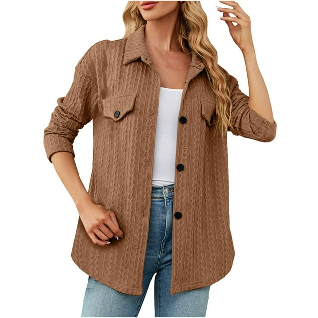 AherBiu Chemises pour Femmes Automne Tendance Chemise Boutonnée Manches Longues Ample Décontractée Col Rabattu