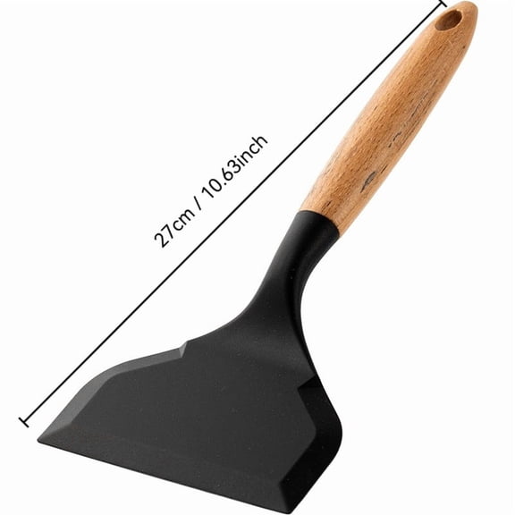 TACILIP Kitchen Gadgets, Heat Silicone Spatula with Wooden Handle Ideal for Tamagoyaki Omelets and Pancakes Non-Stick Cooking Turner for Home Kitchen, Gifts for Men
