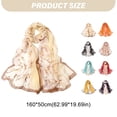 thumbnail image 3 of Seductiva Ponchos for Women 160*50cm Women Flower Print Long Soft Wrap Scarf Silk Shawl Scarves Polyester Scarf 1PC, 3 of 6